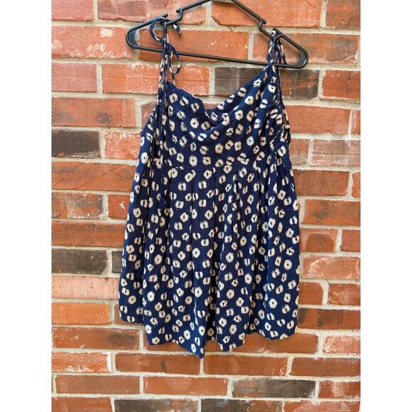 Free People Molly Tunic Top Indigo Blue Floral Print Boho Festival Size XL - Picture 3 of 6